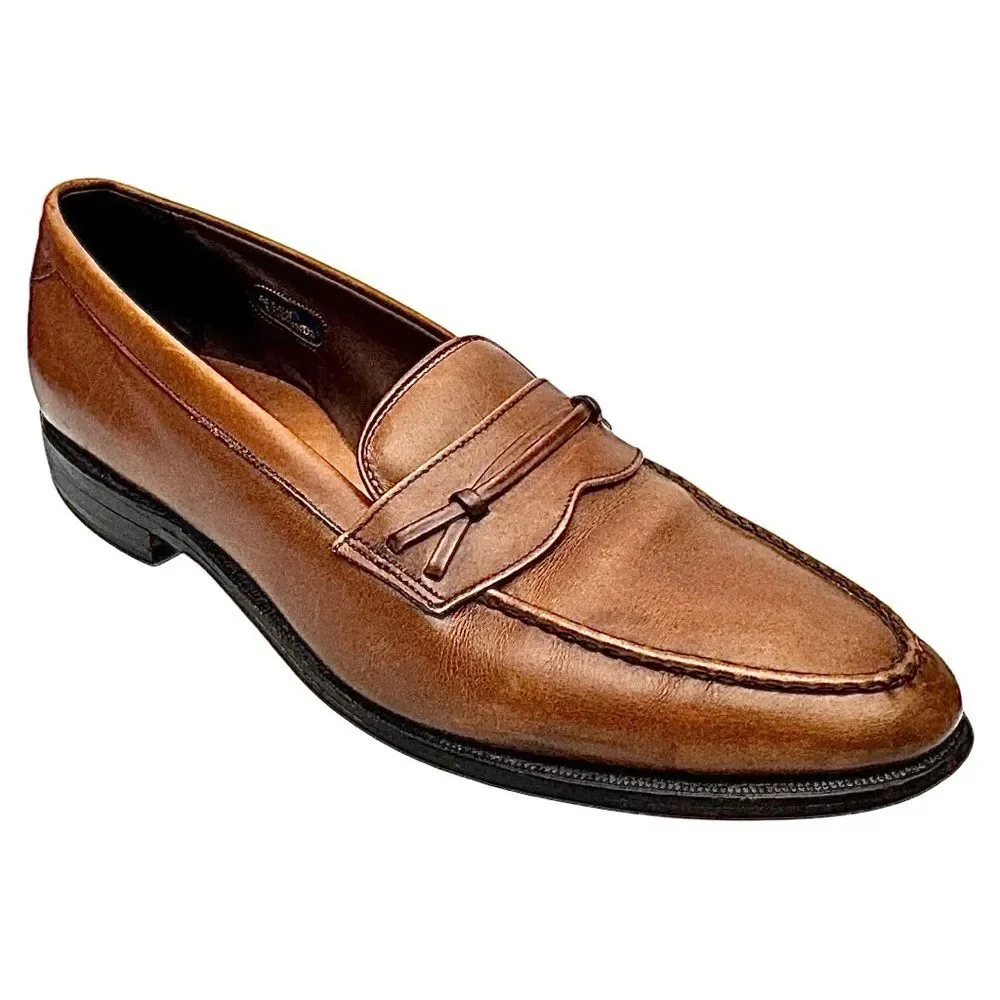 Allen Edmonds Barrington Loafers Men’s Size 10A Tan Brown Leather Strap USA